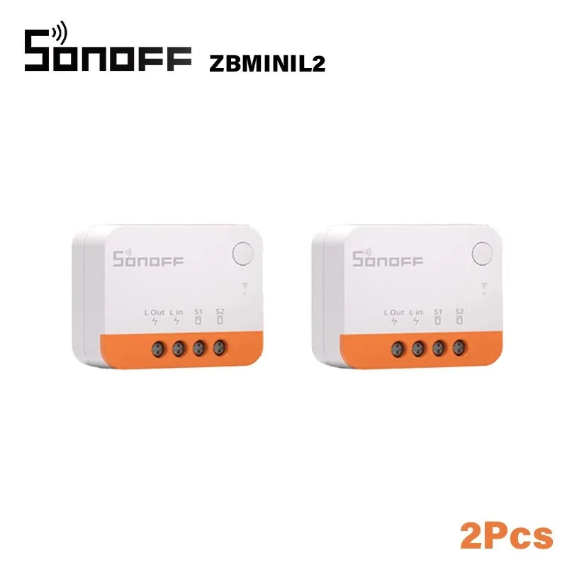 SONOFF ZBMINI L2 Extreme ZigBee Smart Switch No Neutral Wire Required 1-Gang 2-Way Control Switch Alexa Voice Work with ZBBridge