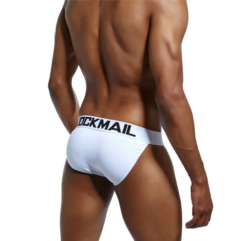 JOCKMAIL brand mens bikini underwear cotton classic basics sexy men briefs U Convex calzoncillos hombre cueca gay men Underpants