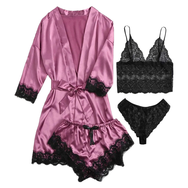 European and American Sexy Women's Pajamas Four-piece | SAMAG