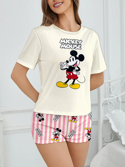 Women's Disney Mickey cartoon printed short sleeved | SAMAG