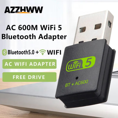 2 IN 1 USB WiFi Bluetooth Adapter 600Mbps Dual Band 5G/2.4G Wireless Network Card For PC | SAMAG