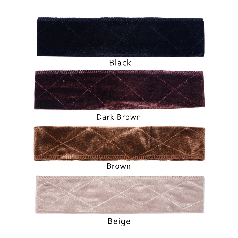 Flexible Velvet Wig Grip Scarf Comfort Head Band Adjustable Fastern Wig Beige , Dark Brown ,Brown, Black