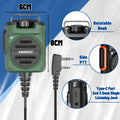 ABBREE AR-158 2Pin Rechargeable Microphone Mic Speaker Volume PTT Tangent For Baofeng UV 5R BF 888S UV 21 PRO Two Way Radio
