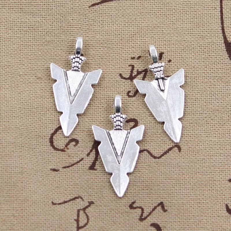 20pcs Charms Indian Arrowhead Dagger 28x15mm Handmade Pendant Making fit,Vintage TibetanBronze,DIY For Necklace