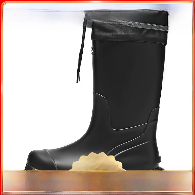 Men's Mid-Calf Rain Boots 2026 New Style Fishing Car Wash Waterproof Work Safety Kitchen Water Shoes Anti-Slip Rubber Shoes