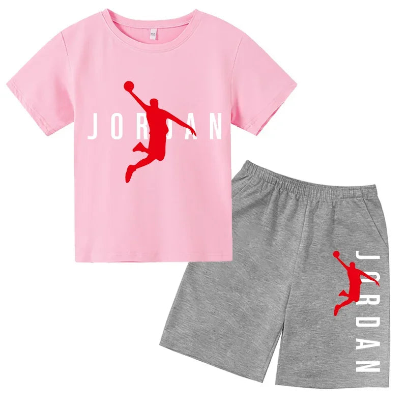 Kids 2 - Piece Letter Print Sports Outfit - Short Sleeve - View 10 | SAMAG