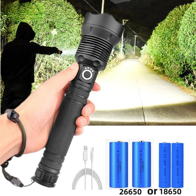 USB Powerful xhp70.2 Flashlight Torch Super Bright | SAMAG