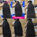 30 32 Inch Indian Raw Virgin Unprocessed 100% Human Hair 12A Kinky Straight Bundles Yaki Straight Double Weft Bulk Braiding Hair