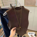 Women Knitted Tank Top Summer Fall Slim Sweater Short - View 7 | SAMAG
