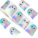 100-500pcs Silver Cute Halloween Stickers Party Halloween Gift Wrapping Label Scrapbook Cartoon Rewards Stationery Stickers