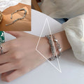 VENTFILLE 925 Sterling Silver Thai Silver Bracelet for Women Vintage Geometric Heart Love Lucky Punk Jewelry 2023 New Dropship
