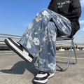 Spring Printed Jeans Korean Style Men's Floral Denim | SAMAG