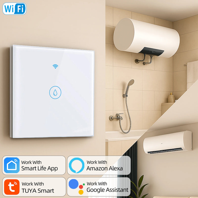 Smart WiFi Boiler Switch 20A/40A for Water Heater & Air Conditioner - Tuya Smart Life App, Works with Alexa & Google Home