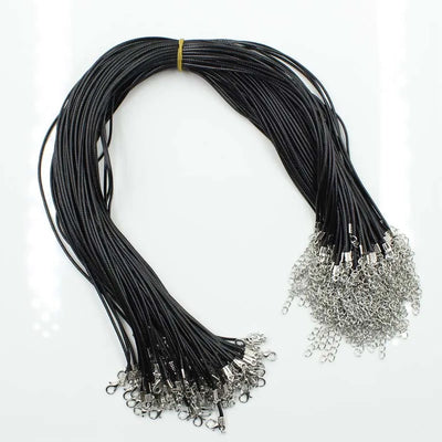 20Pcs Handmade Leather Adjustable Braided Rope Necklaces & Pendant Charms Findings Lobster Clasp String Cord | SAMAG