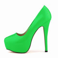Women Sexy Pumps Stilettos 14cm Super High Heels Round Toes Platform Thin Heel NightClub Party Dress Red Wedding Shoes Big Size