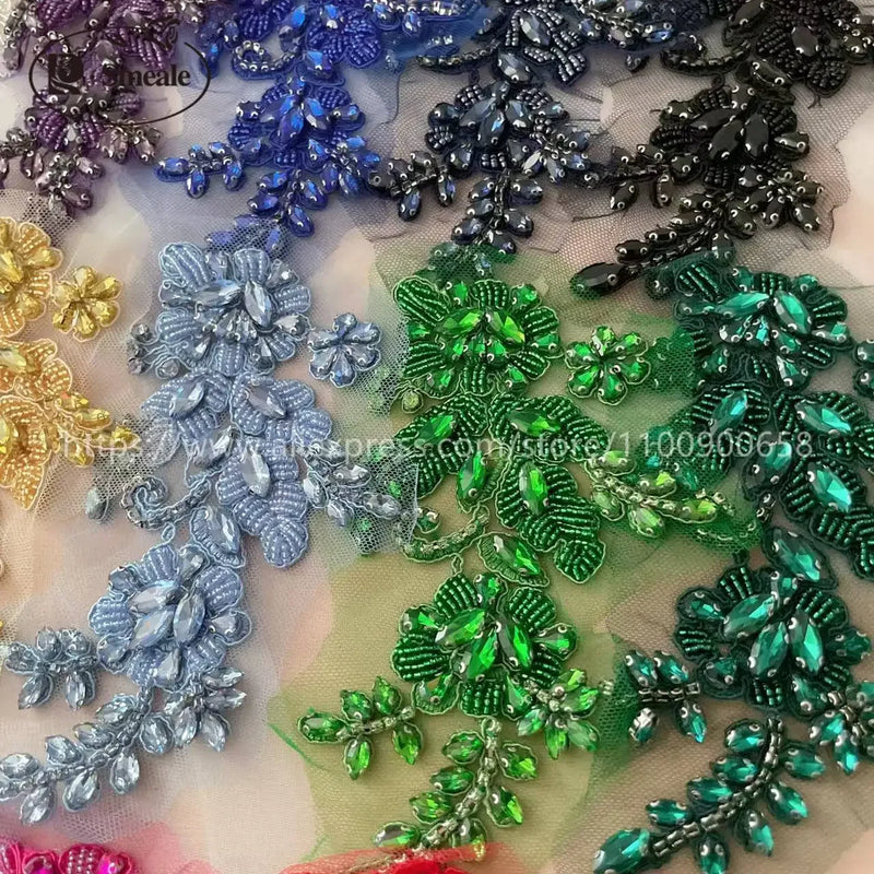 Handsewn Rhinestone Flower for Wedding Dress, Coats - View 2 | SAMAG