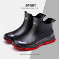 Men's Short Rain Boots Urban Water Boots Non-slip Wear-resistant Wading Boots Men's Trendy Lightweight Waterproof Rubber Shoes