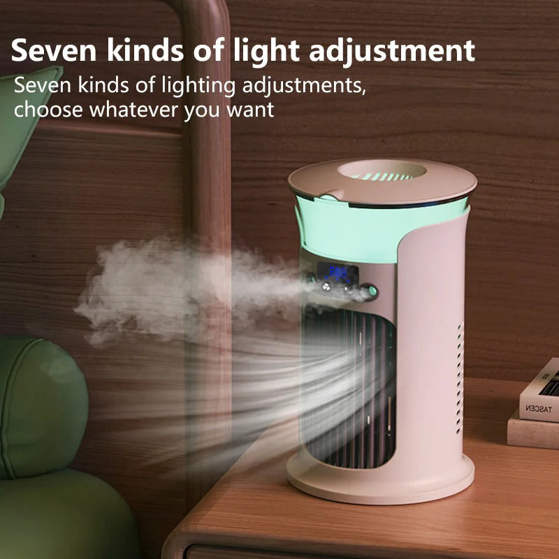 Midea Mute Desktop USB Mini Portable Air Conditioner Fan Room Home Camp Humidifier Water Mist Cooling Fan Night Lamp Air Cooler