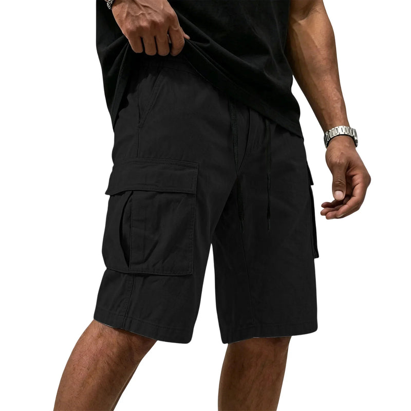 Men Multi-color Cargo Shorts Summer Loose Drawstring | SAMAG