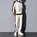 Spring Autumn Korean Fashion Patchwork Sweatshirt Elastic Casual Sweatpants Set Men Loose Comfortable Sporty Pullover | SAMAG