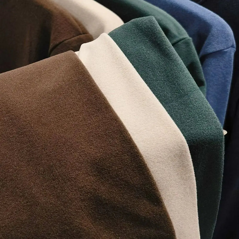 Polyester Men's Thermal Underwear Cold Weather Thermal Clothes Warm Long Sleeve Shirt Base Layer Plus Velvet Shirt
