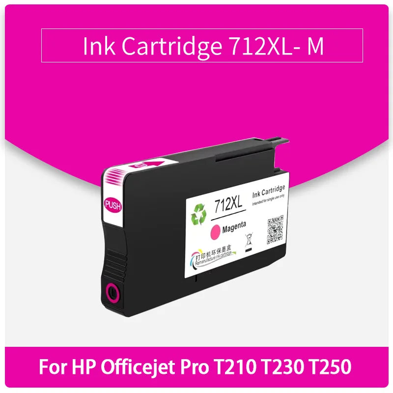712XL 712 Compatible Ink Cartridge Remanufactured For HP DesignJet Pro T210 T230 T250 T630 T650 Printers 3ED71A 3ED67A Inks