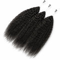 Kinky Straight Feather Crochet Human Hair Extensions Pre Separated Knotless Invisible Braiding Hair 100% Virgin Brazilian Human Hair Reusable 60g 50 Strands Natural Black Boho Braids For Women DIY Styling