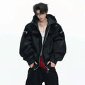 LUZHEN 2026 New Fashion Zipper Decorate Patchwork Design Hooded Coat Men Handsome Street High Quality Casual Male Jacket JY6106