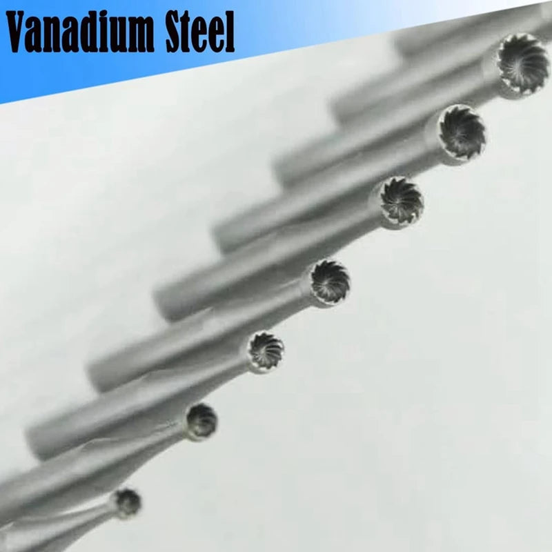 Round Cup Burr 3/32Inch Shank Jewelry Making Burs Wire Rounder Bits Silver 6Piece