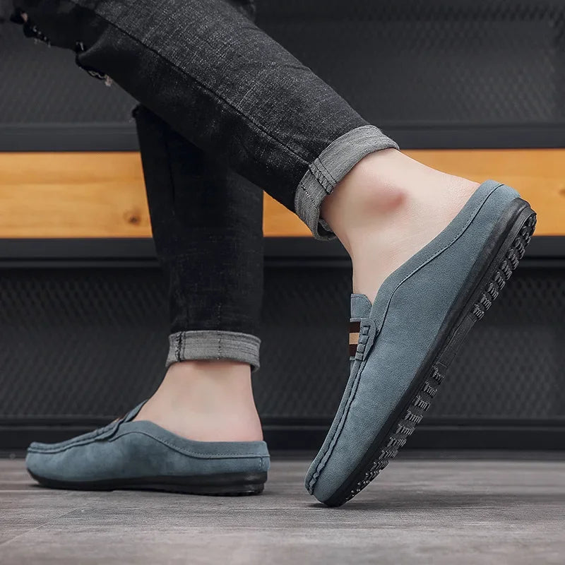 Loafer‌ Men's Lightweight Shoes Summer One Step Push Lazy Breathable Casual Half Support Slippers for Men