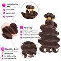 Dark Brown Bundles Color #4 Body Wave Human Hair Bundles Chocolate Brown Double Weft Brazilian Human Hair Sew-In Weave Extension