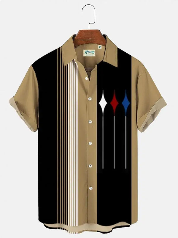 Hawaiian Shirt Harajuku Stripe Print Loose Fashion Casual | SAMAG