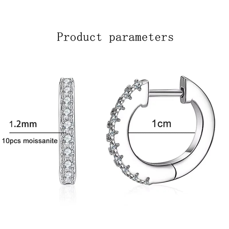 KNOBSPIN GRA Certified Moissanite Hoop Earrings for Women s925 Sterling Silver Wedding Huggie Earrings Party Jewelry Wholesale