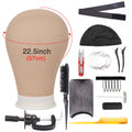 Alileader Training Mannequin Head Canvas Block Head Display Styling Mannequin Manikin Head Wig Stand Free Get T Needle Holder