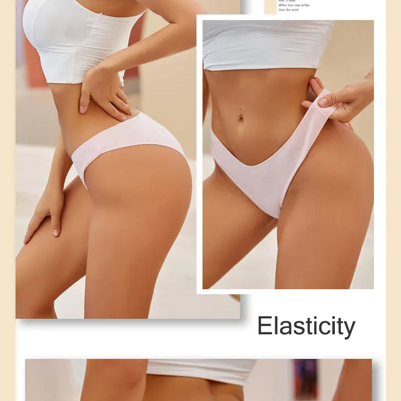 6pcs Cotton Women's Lingerie M-XXL Solid Seamless Panties Sexy Breathable Low-Waist Briefs Female Soft Comfortable Underpants