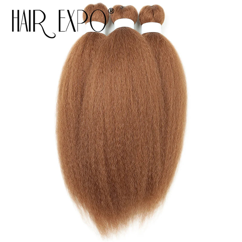 3PCS Vixen Bundles Crochet Hair 26Inch Synthetic Pre-stretched Braids Hair Extensions Kanekalon Yaki Straight Pony Hair Bundles