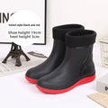 Waterproof Men's Rain Boots 2025 Thickened Warm EVA Sole Plastic Upper Short Toe-Cap Rain Shoes for Kitchen Construction Fishing