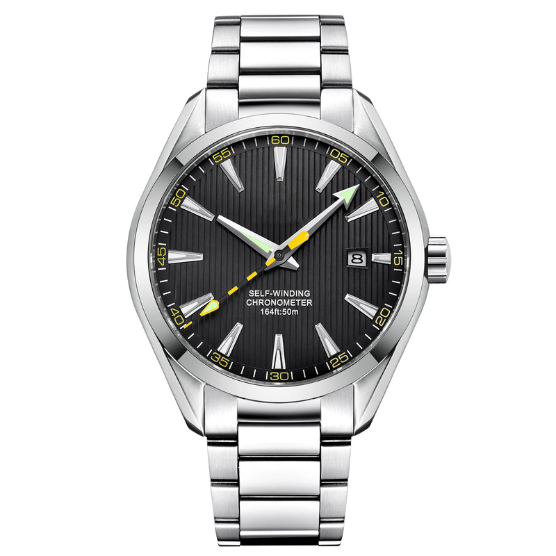 CUSTOM Logo Diy 41mm NH35 Mechanical Automatic Men's Sapphire Crystal Watch Luminous Markings Stainless Steel Waterproof Watches