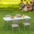 JHK Portable Folding Outdoor Indoor Table Heavy Duty Foldable Table with Carrying Handle Safety Lock For Camping Picnic Dining