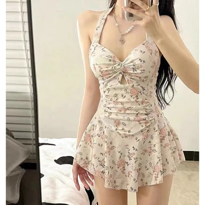 Sexy Halter Neck One Piece Swimsuit Women Elegant Modest | SAMAG