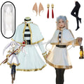 Sousou No Frieren Cosplay Costume Wig  Anime Figures Magician Dress Elf Ear Accessory Halloween Party  for Women Adults kids