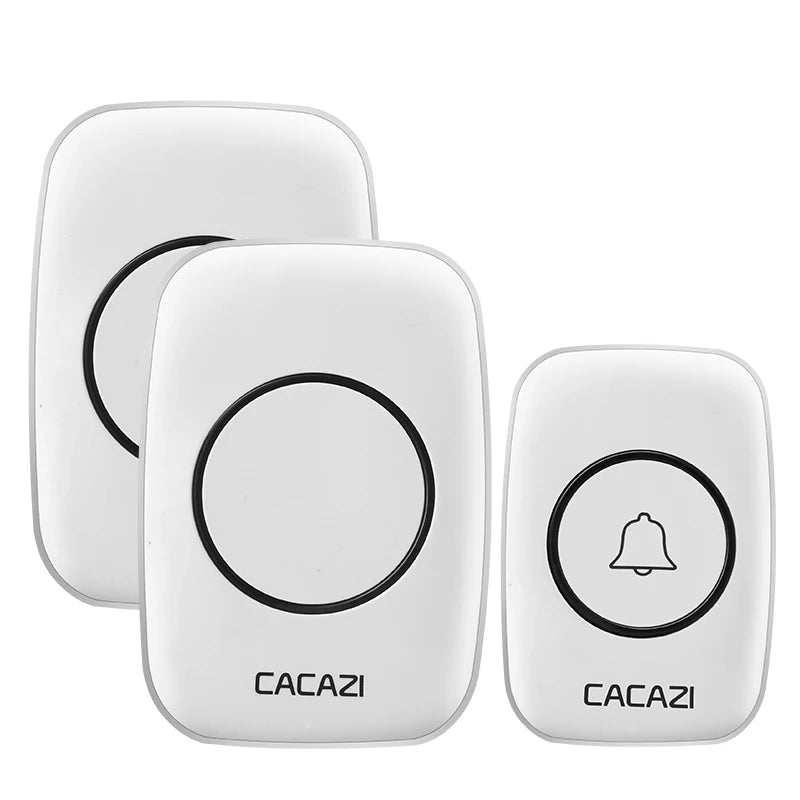 CACAZI New Wireless Doorbell Waterproof 300m Range US EU UK Plug-in Home Intelligent Door Bell Chime 1 2 Button 1 2 3 Receivers