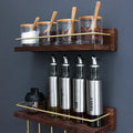 Kitchen Spice Bottle Storage Wooden Rack Multifunctional Wall Hanging Solid Brass Hook Bathroom Towel - View 4 | SAMAG