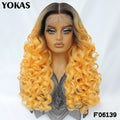 Latisha Lace Frontal Wigs Synthetic 24 Inch Loose Curl Pre Plucked Lace Frontal Wig For Women Highlight With Baby Hair 13X6 Wigs