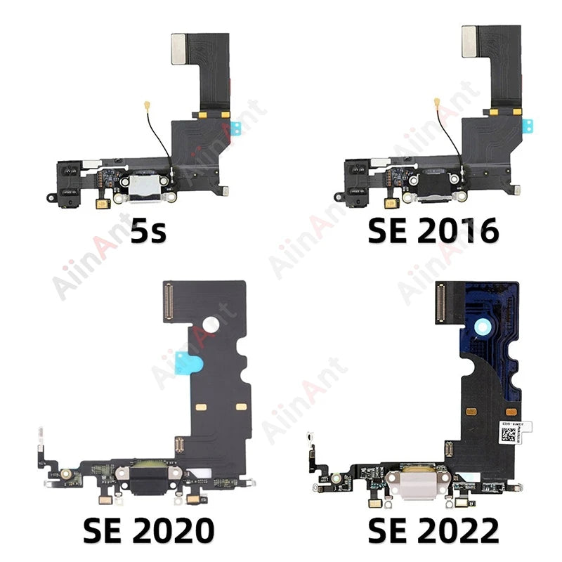 OEM Bottom USB Mic Board Quick Charger Dock Connector Charging Port Flex Cable For iPhone SE 1 2 3 6 6s Plus + Sticker