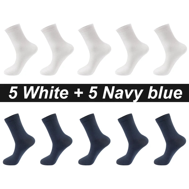10Pairs/Lot Men Combed Cotton Socks Black Casual Business | SAMAG