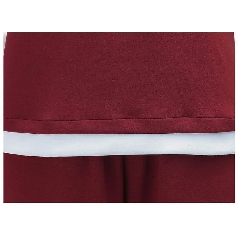Women Spring Autumn Two Piece Set Middle Aged Mom Half Zipper Sweatshirt Loose Wide Leg Pants Casual Outfit