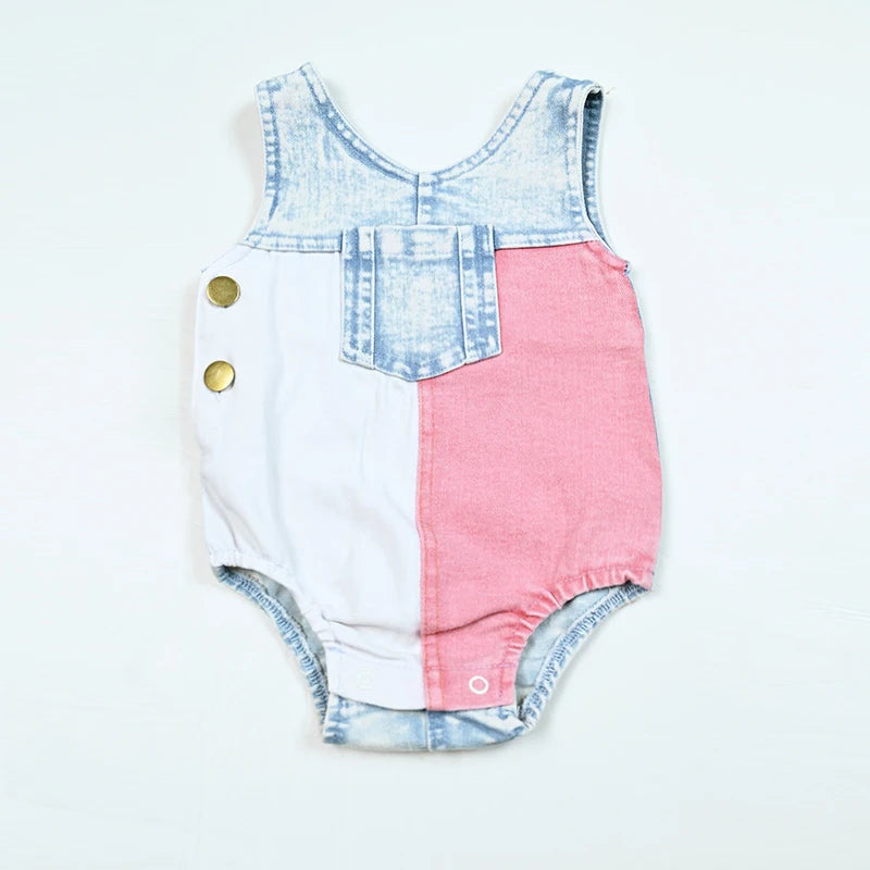 Summer Denim Collection Girls Dress Set Cute Baby Rompers - View 8 | SAMAG