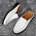 Summer Classic Half Shoes men Genuine Leather Crocodile pattern man Half Slippers Casual Outdoor Mules Non-slip Moccasins hombre