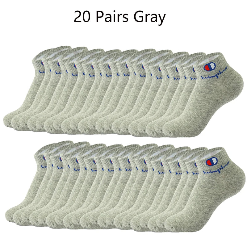 10/20/30 Pairs Ankle Socks Men Women Cotton Brand | SAMAG